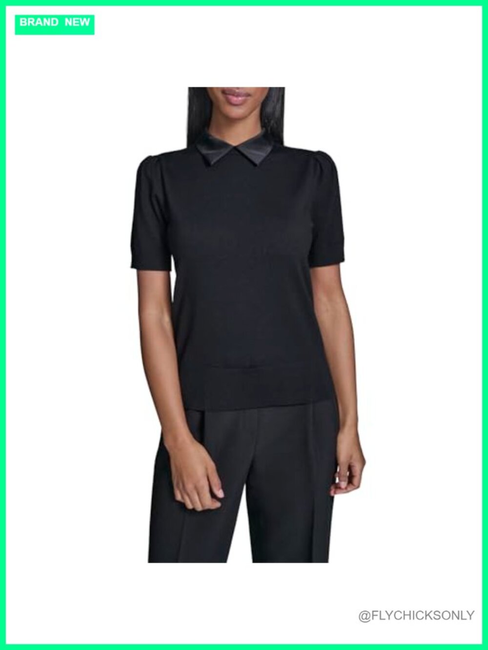 Collared Short Sleeve Sweater Lightweight Pullover Regular Fit